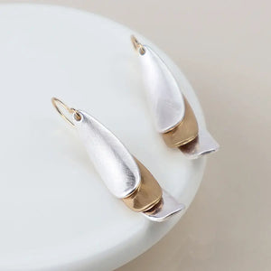 POM Mixed Finish Triple Layer Earrings