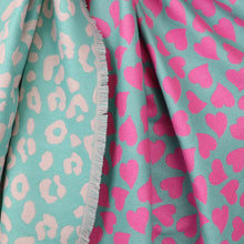Load image into Gallery viewer, POM Reversible Green Mix Star, Heart &amp; Leopard Scarf