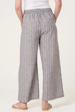 Load image into Gallery viewer, Made in Italy Cotton Blend Striped Wide Leg Trousers - Black