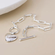 Load image into Gallery viewer, POM Foundry Silver Plated Heart &amp; T-Bar Necklace