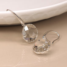 Load image into Gallery viewer, Silver Plated Large Round Faceted Crystal Earrings