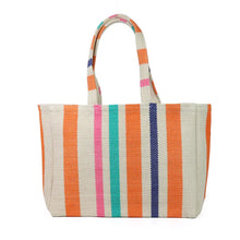 Load image into Gallery viewer, POM Orange Mix Woven Striped Shopper