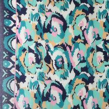 Load image into Gallery viewer, POM Recycled Teal Mix Abstract Ikat Scarf