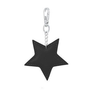 Black Leather Star Keyring