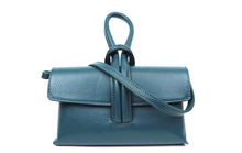 Load image into Gallery viewer, Teal Leather Loop Handle Bag