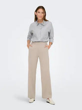 Load image into Gallery viewer, ONLY Stretch Jersey Straight Fit Tailored Trousers - Ecru