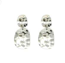 Load image into Gallery viewer, Silver Hammered High Shine Earrings