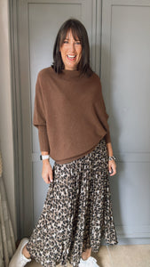 Made in Italy Asymmetric Knitted Jumper - Toffee