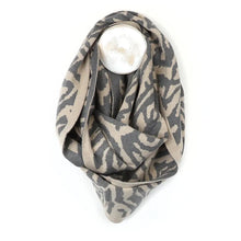 Load image into Gallery viewer, POM Grey Animal Stripe Snood