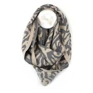 POM Grey Animal Stripe Snood