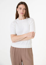 Load image into Gallery viewer, Dreams Cashmere Like Cable Short Sleeve Jumper - Cream