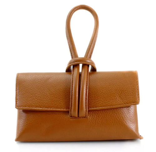 Tan Loop Handle Leather Bag