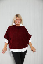 Load image into Gallery viewer, Burgundy Cowl Neck Poncho