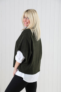 Goose Island Khaki Knitted Poncho Tunic