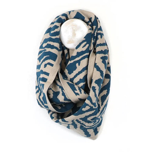 POM Teal Animal Print Snood