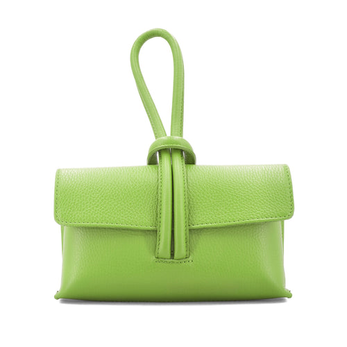 Lime Green Leather Loop Handle Bag