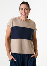 Load image into Gallery viewer, DREAMS Cotton Mix Block Stripe Sleeveless Jumper - Beige