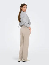 Load image into Gallery viewer, ONLY Stretch Jersey Straight Fit Tailored Trousers - Ecru