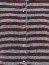 Load image into Gallery viewer, ONLY 2/4 Sleeve Crew Neck Striped Cardigan - Grey/Port
