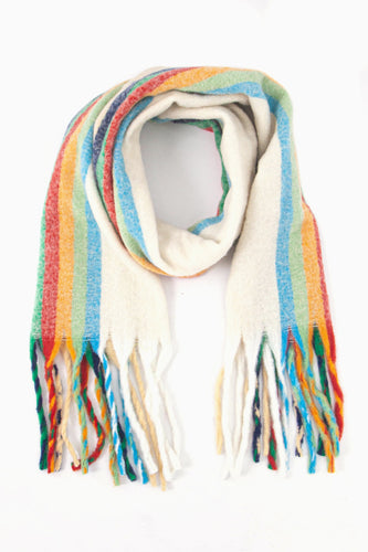 Shelly Heavyweight Cream, Rainbow Scarf