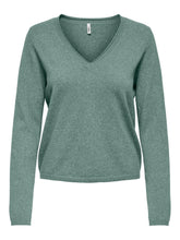 Load image into Gallery viewer, ONLY L/S V Neck Knitted Jumper - Seafoam