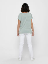 Load image into Gallery viewer, ONLY Scoop Neck Striped Tee - Pale Green