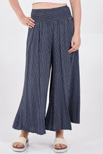 Load image into Gallery viewer, Made in Italy Pinstriped Wide Leg Trousers - Navy