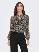 Load image into Gallery viewer, ONLY Feminine Animal Print Blouse - Black