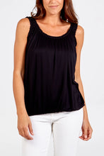 Load image into Gallery viewer, Made in Italy Balloon Hem Vest Top - Black
