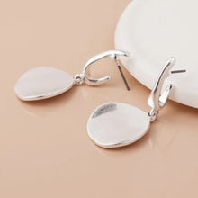 Load image into Gallery viewer, POM Silver Plated Worn Disc Drop Earrings