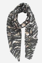 Load image into Gallery viewer, Khaki Painted Animal Stripe Scarf