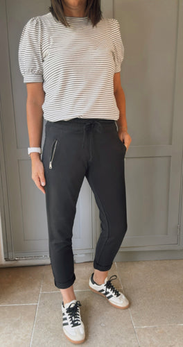 DECK by Decollage Black Jersey Joggers