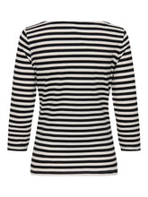 Load image into Gallery viewer, ONLY 3/4 Boat Neck Striped Top - Black/White
