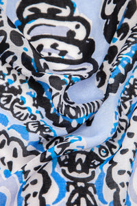 Ornate Under the Sea Shell and Fish Print Scarf