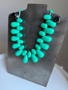 Turquoise Teardrop Statement Necklace