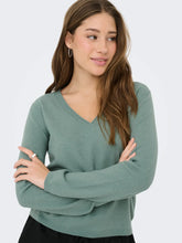 Load image into Gallery viewer, ONLY L/S V Neck Knitted Jumper - Seafoam