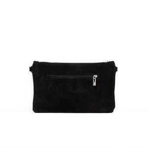 Navy Suede Star Clutch Bag