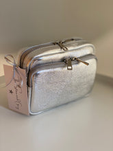 Load image into Gallery viewer, Silver Double Zip Leather Bag