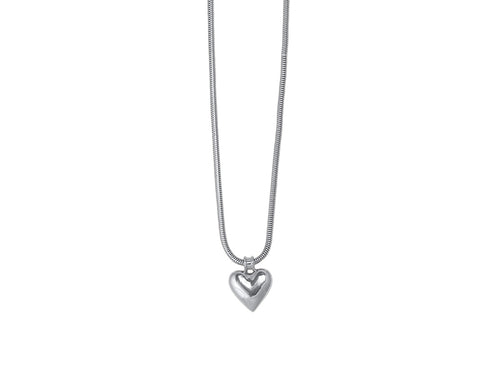 Big Metal London Puff Heart Necklace