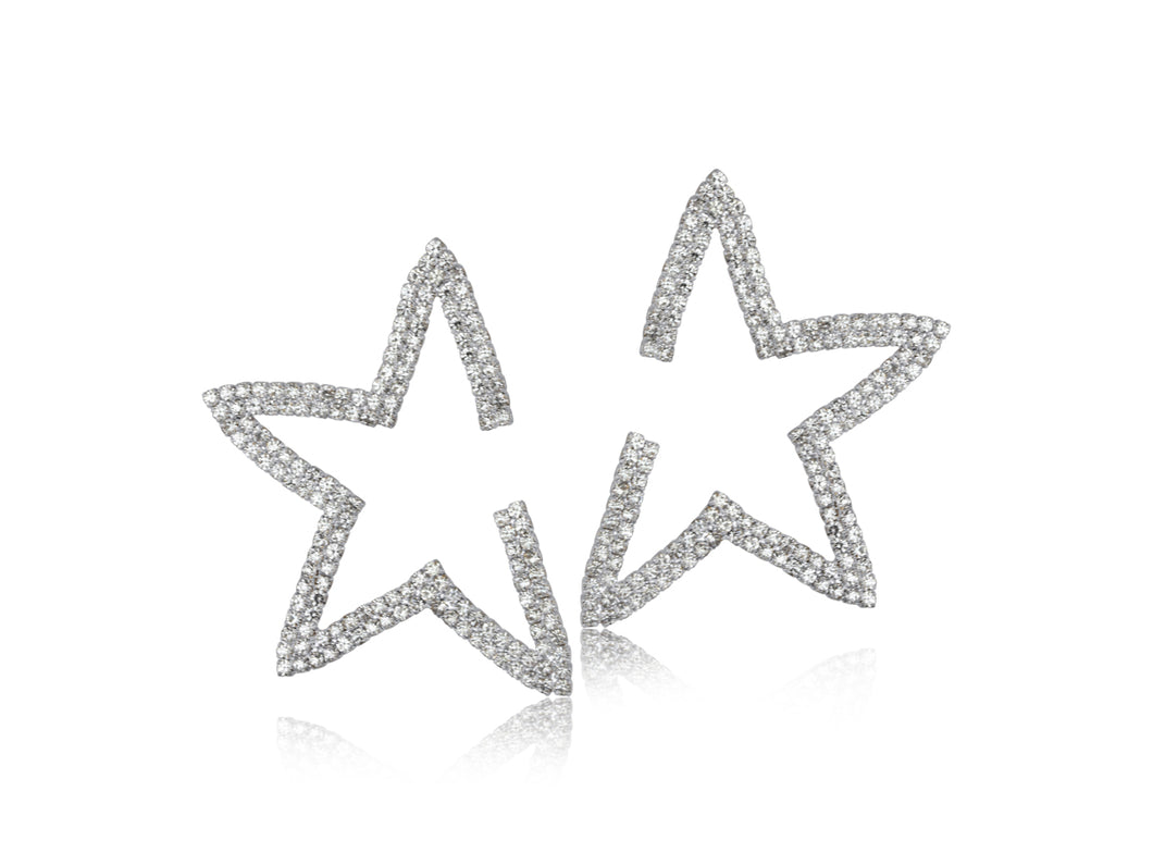 Big Metal London Sylvie Diamante Star Earrings