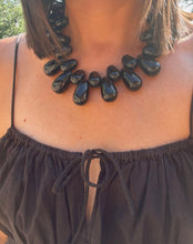 Load image into Gallery viewer, Black Teardrop Statement Necklace