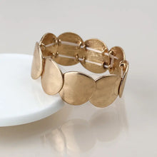 Load image into Gallery viewer, POM Faux Gold Organic Disc Bracelet