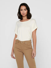 Load image into Gallery viewer, ONLY Short Sleeve Fold Up Cuff T-Shirt - Antique White