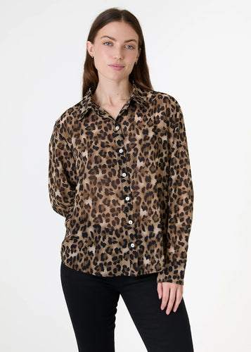 Dreams Leopard Print Chiffon Shirt