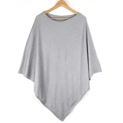 POM Pale Grey Recycled Blend Poncho