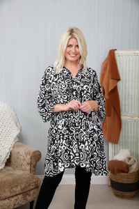 Assisi Tiered Tunic - Black
