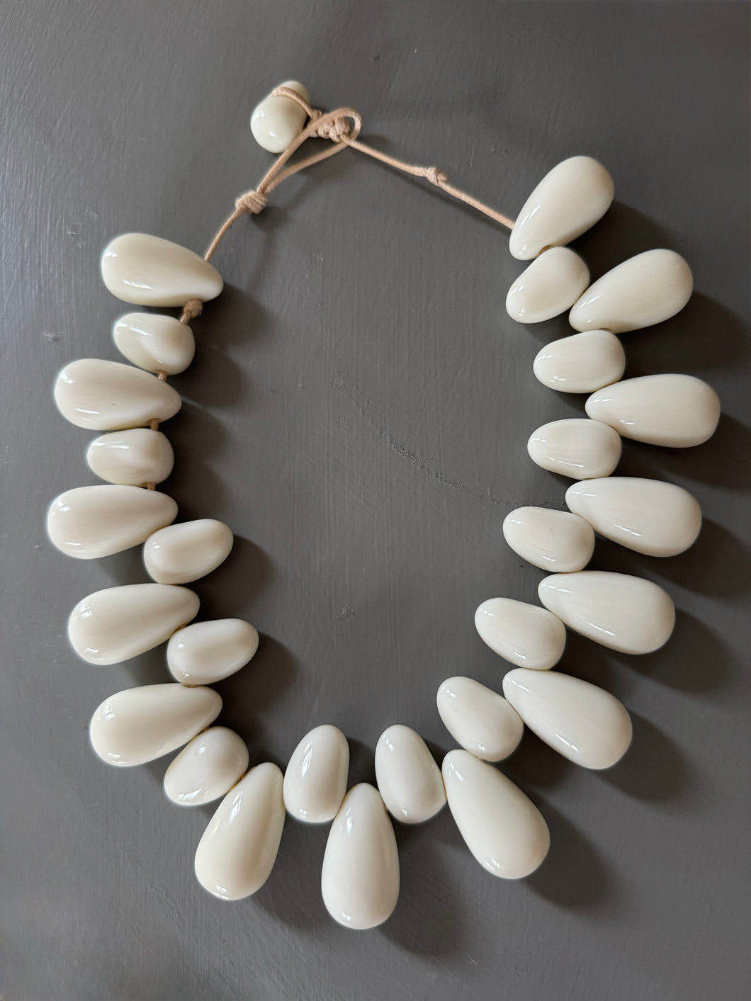 White Teardrop Statement Necklace