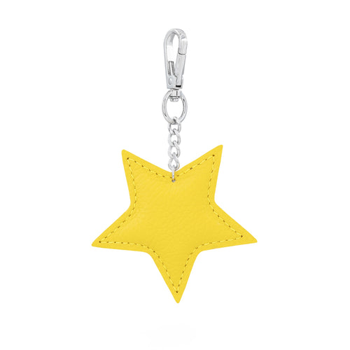 Yellow Leather Star Keyring