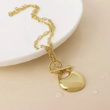 Load image into Gallery viewer, POM Celeste Gold Plated Oval Pebble T-Bar Necklace