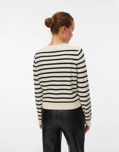Load image into Gallery viewer, Vero Moda Crew Neck Striped Cardigan - Birch/Black